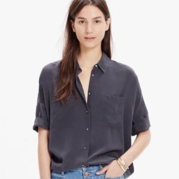 Madewell Tops - Madewell Silk Courier Shirt